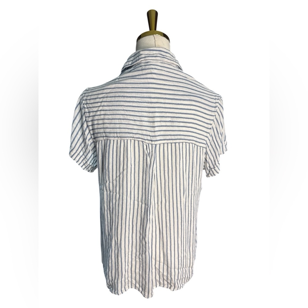 Japna Blue and White Striped Button Down Shirt Size L - Picture 3 of 6